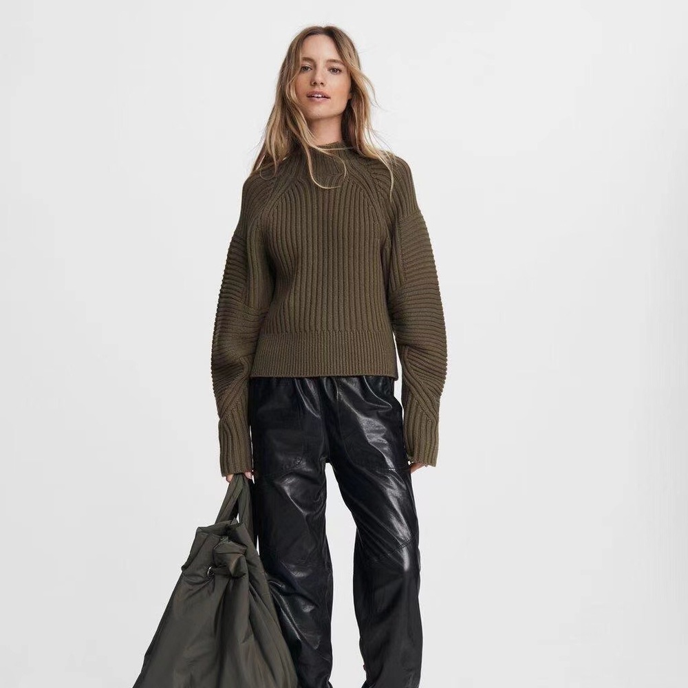 Rag Bone Oakes Wool Mock Neck Relaxed Fit Sweater